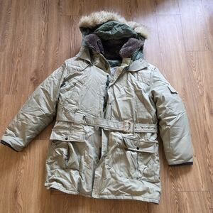 Vintage Sportchief Down-Filled Snorkel Parka - Men's XL - Made in Canada - Tan